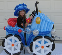 Balloon Delivery -- vintage car